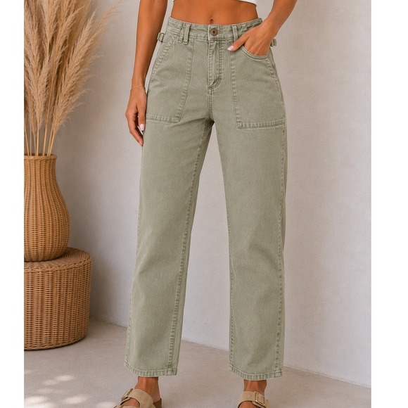 Hei Hei Pants - Hei Hei Anthropologie Women Sage Green Utility Skinny Cargo Pant Waist Buckle 29